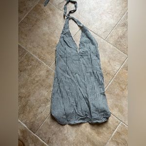 Black and white checkered dress halter